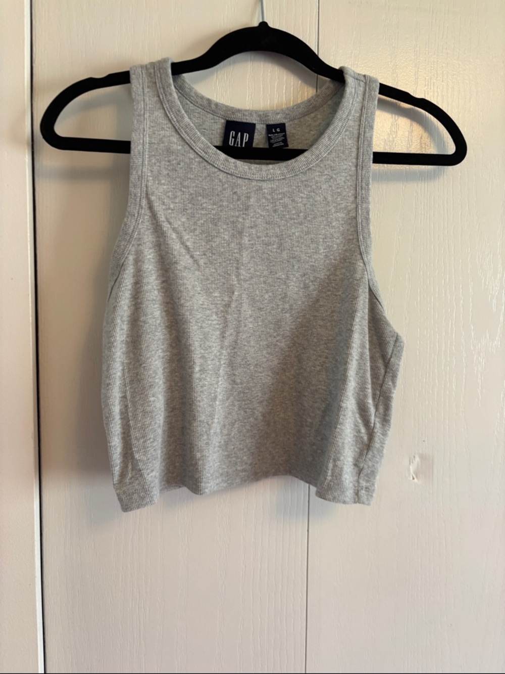 GAP Light Gray Ribbed Cropped Tank